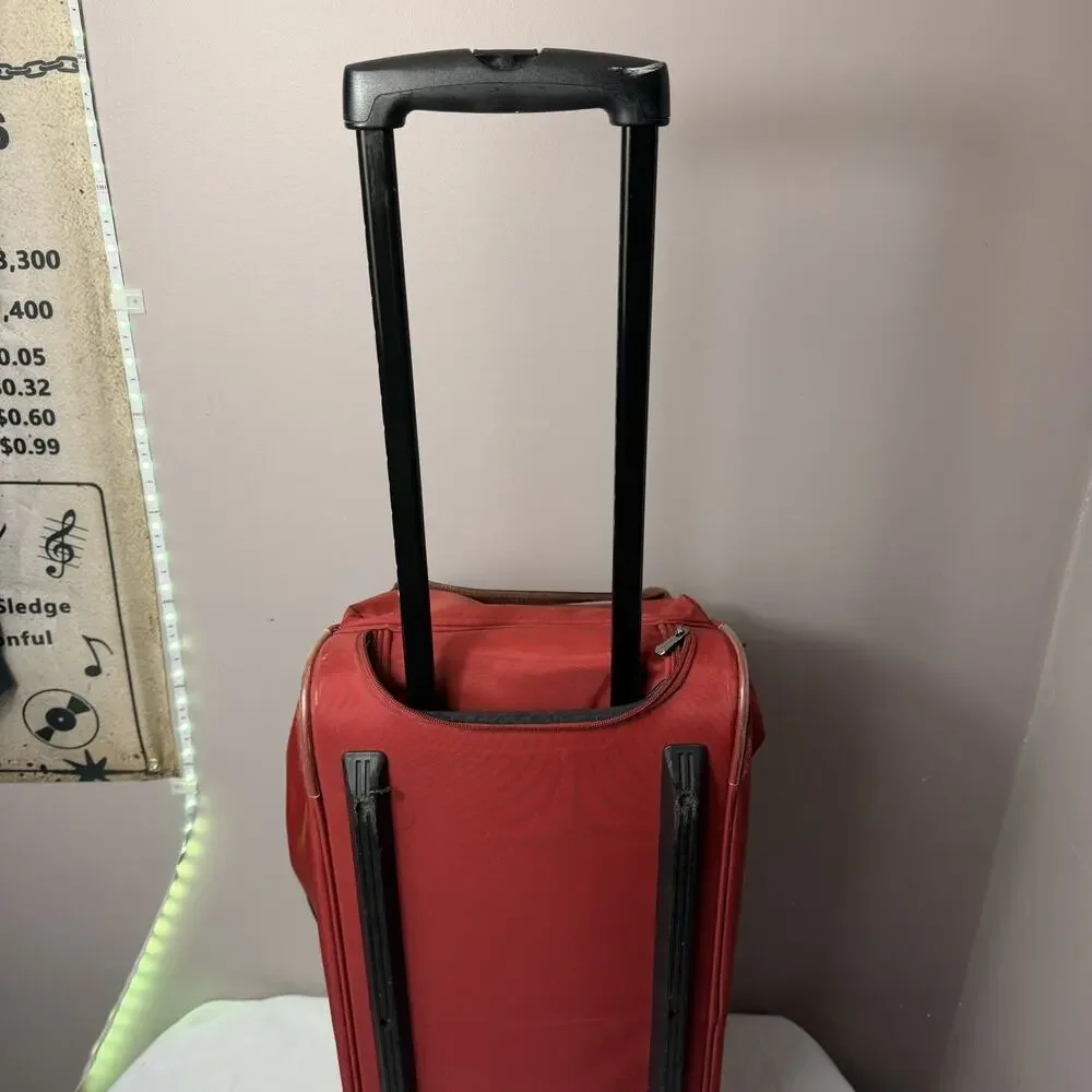 Wheeled Longchamp Le Pliage Large Travel Duffle bag Red